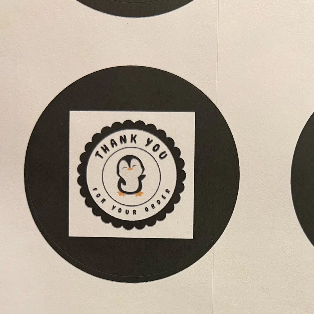 Hand Crafted 60 CT Black Thank You stickers